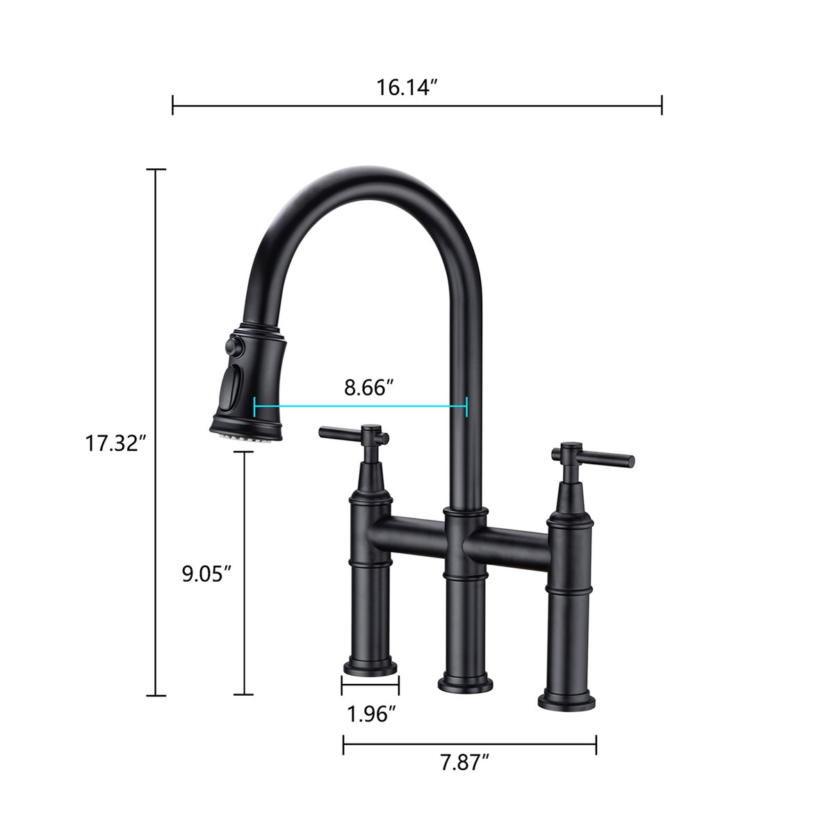 Aufind Bridge Kitchen Faucet With Pull Down Sprayhead In Spot Wayfair   Default Name 